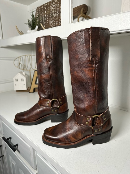 dingo Shoes - **SOLD**Dingo Harness Boots Womens 6.5 Brown Leather Moto Western Buckle Riding